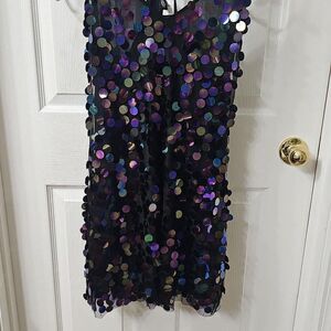 h&m large sequin dress Hm Sequined Mini Dress Black, Evening Dresses For Women, L, Polyester Blend